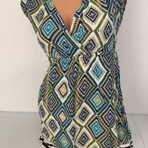 Wurl Geometric Multicolored Blouse Sleeveless S